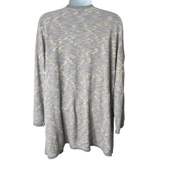 Pure Jill Women's Size L Long Cardigan Duster Delicate Open Front Gray Beige - Picture 5 of 9